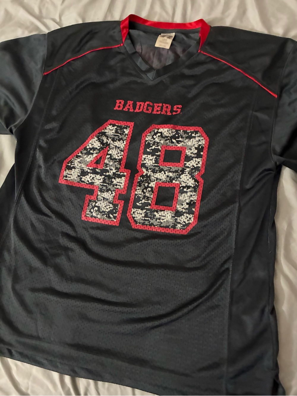 Wisconsin Badger #48 Vintage Russell Size Large Jersey